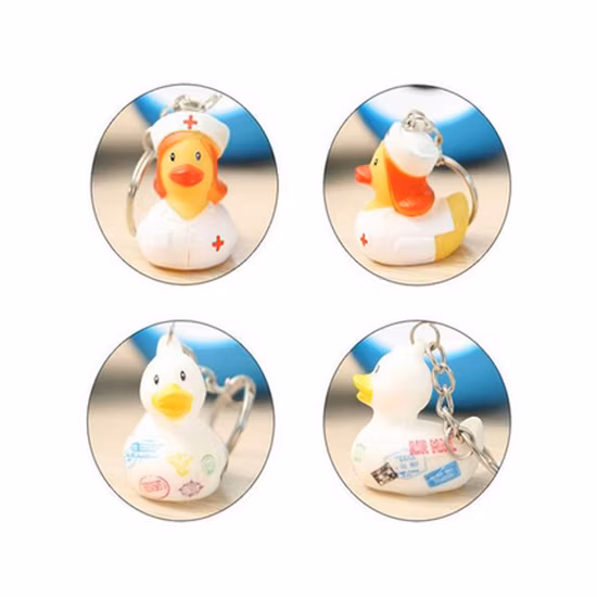 Chaveiro de brinquedos de pato de borracha profissional